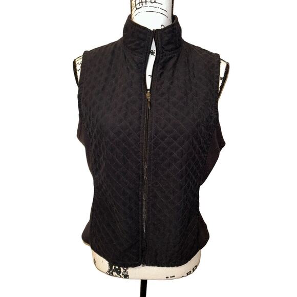 Columbia Black Quilted Full Zip Vest Size Medium Women's - Picture 1 of 8